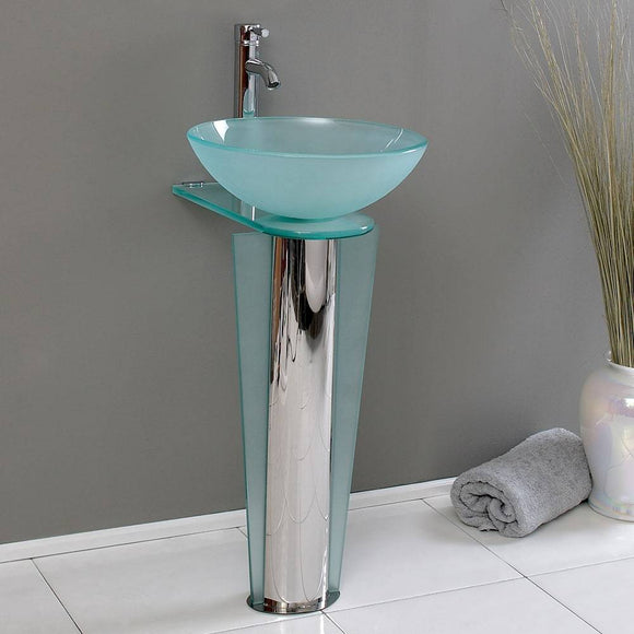 Fresca CMB1053-V Vitale 17" Modern Glass Bathroom Pedestal Sink