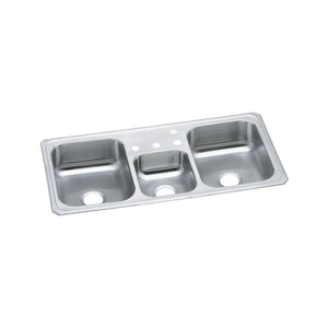 Elkay CMR43224 Celebrity Stainless Steel 43" x 22" x 7", Triple Bowl Top Mount Kitchen Sink