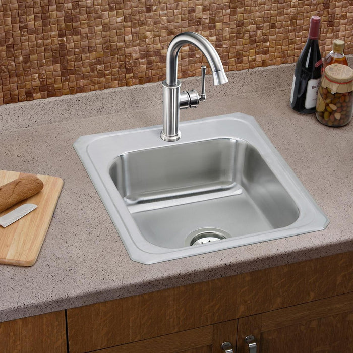 Elkay CR17213 Celebrity Stainless Steel 17" x 21-1/4" x 6-7/8", 1-Bowl Top Mount Kitchen Sink
