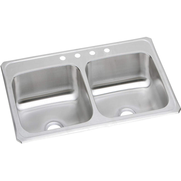 Elkay CR33214 Celebrity Stainless Steel Equal Double Bowl Top Mount Sink