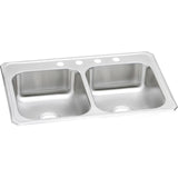 Elkay CR33223 Celebrity Stainless Steel 33" x 22" x 7", Equal Double Bowl Top Mount Kitchen Sink