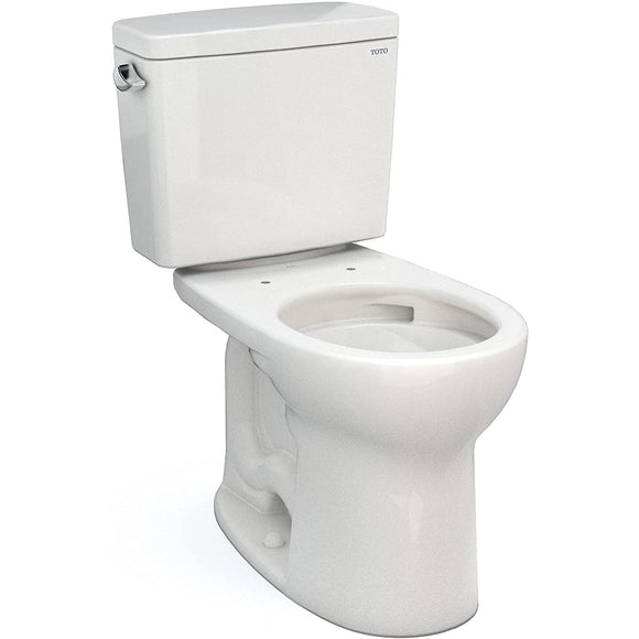 TOTO CST775CEFG#11 Drake Two-Piece Rounded Toilet with 1.28 GPF Tornado Flush, 12" Rough-in, Colonial White