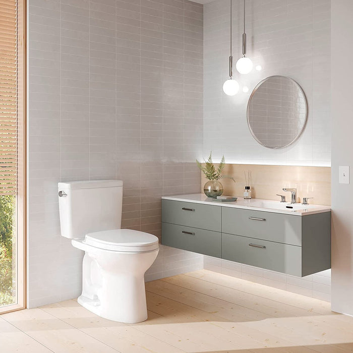 TOTO CST776CEFG#01 Drake Two-Piece Elongated Toilet with 1.28 GPF Flush, Cotton White
