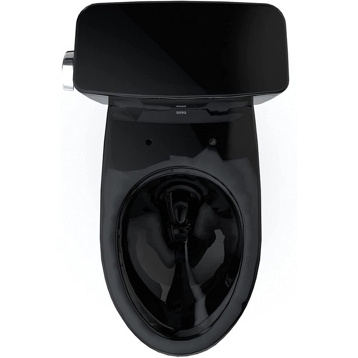 TOTO CST776CEF#51 Drake Two-Piece Elongated Toilet with 1.28 GPF Tornado Flush, 12" Rough-in, Ebony (Black)