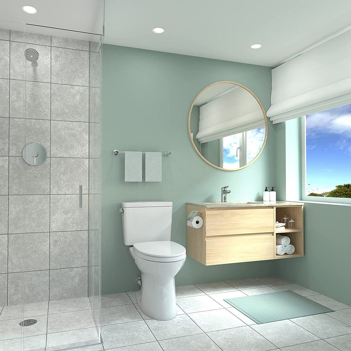 TOTO CST776CEG#01 Drake Two-Piece Elongated Regular Height Toilet with 1.28 GPF Tornado Flush