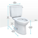 TOTO CST776CERG#01 Drake 2-Piece Elongated Toilet with CeFiONtect and 1.28 GPF Tornado Flush, Right-Hand Lever