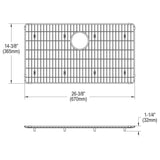 Elkay CTXBG2614 Crosstown Stainless Steel 26-3/8" x 14-3/8" x 1-1/4" Bottom Sink Grid