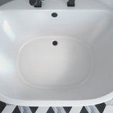 DreamLine BTCB6041HFXXC00 Caribbean 60" x 42" Freestanding Oval 44 Gallon Soaking Bathtub in White