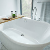 DreamLine BTCB6635HFXXC00 Caribbean 66" x 36" Freestanding Oval 48 Gallon Soaking Bathtub in White