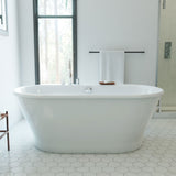 DreamLine BTCB6635HFXXC00 Caribbean 66" x 36" Freestanding Oval 48 Gallon Soaking Bathtub in White