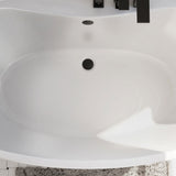 DreamLine BTCA6636WFXXC00 Caspian 66" x 36" Freestanding Double Slipper 2-Person Oval Bathtub in White
