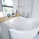 DreamLine BTCA6032WFXXC00 Caspian 60" x 32" Freestanding Double Slipper 2-Person Oval Bathtub in White