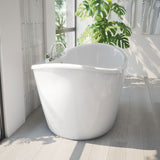 DreamLine BTCA6032WFXXC00 Caspian 60" x 32" Freestanding Double Slipper 2-Person Oval Bathtub in White