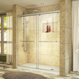 DreamLine DL-6940R-04CL Charisma 30"D x 60"W x 78 3/4"H Frameless Bypass Shower Door in Brushed Nickel with Right Drain White Base