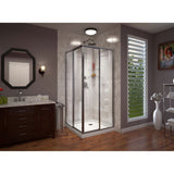 DreamLine DL-6150-04 Cornerview 36 in. D x 36 in. W x 76 3/4 in. H Framed Sliding Shower Enclosure in Brushed Nickel with White Base and Walls Kit