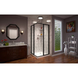 DreamLine DL-6710-09 Cornerview 36"D x 36"W x 74 3/4"H Framed Sliding Shower Enclosure and Shower Base Kit in Satin Black