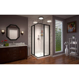 DreamLine DL-6150-09 Cornerview 36"D x 36"W Framed Sliding Shower Enclosure, Shower Base and Acrylic Backwall Kit in Satin Black