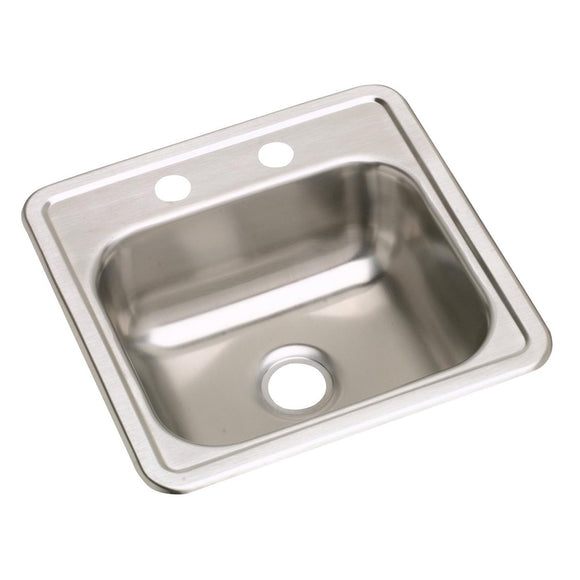 Elkay D115151 Dayton Stainless Steel 15" x 15" x 5-3/16", Single Bowl Top Mount Bar Sink
