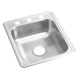 Elkay D117213 Dayton Stainless Steel 17" x 21-1/4" x 6-1/2", 1-Bowl Top Mount Bar Sink