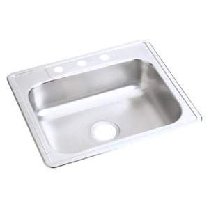 Elkay D125211 Dayton Stainless Steel 25" x 21-1/4" x 6-9/16", Single Bowl Top Mount Kitchen Sink