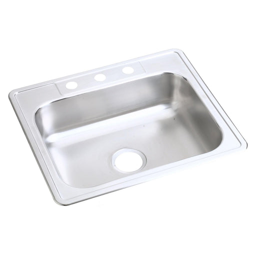 Elkay D125211 Dayton Stainless Steel 25" x 21-1/4" x 6-9/16", Single Bowl Top Mount Kitchen Sink
