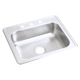 Elkay D125211 Dayton Stainless Steel 25" x 21-1/4" x 6-9/16", Single Bowl Top Mount Kitchen Sink