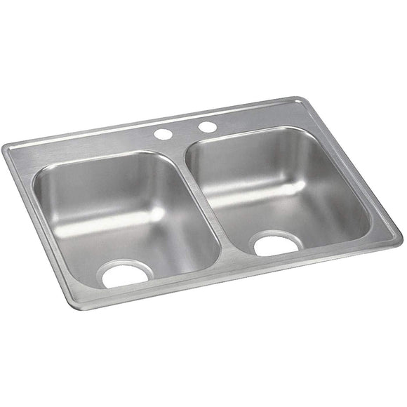 Elkay D22519MR2 Dayton Stainless Steel Equal Double Bowl Top Mount Sink