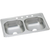 Elkay D233194 Dayton Stainless Steel 33" x 19" x 6-7/16", Double Bowl Top Mount Kitchen Sink