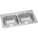Elkay D233193 Dayton Stainless Steel 33" x 19" x 6-7/16", Double Bowl Top Mount Kitchen Sink