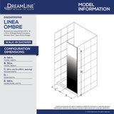 DreamLine D3234720PXB-09 Linea Ombre 34"W x 72"H Single Panel Frameless Shower Screen in Satin Black