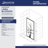 DreamLine D3234720ZNB-09 Linea Blossom 34"W x 72"H Single Panel Frameless Shower Door, Open Entry Design in Satin Black