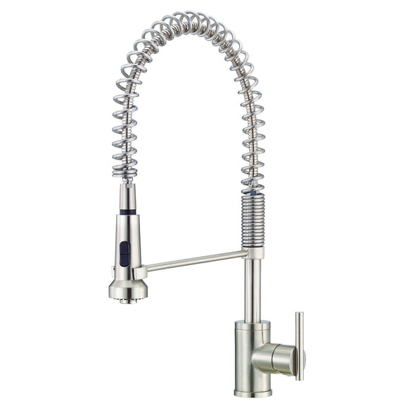 Gerber Danze D455258SS Parma 1H Pre-Rinse Spring Spout Kitchen Faucet 1.75gpm in Stainless Steel