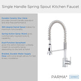 Gerber Danze D455258 Parma 1H Pre-Rinse Spring Spout Kitchen Faucet in Chrome