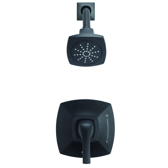 Gerber Danze D502518BSTC Vaughn Single Handle Shower Only Trim Kit and Treysta Cartridge 2.0 GPM in Satin Black