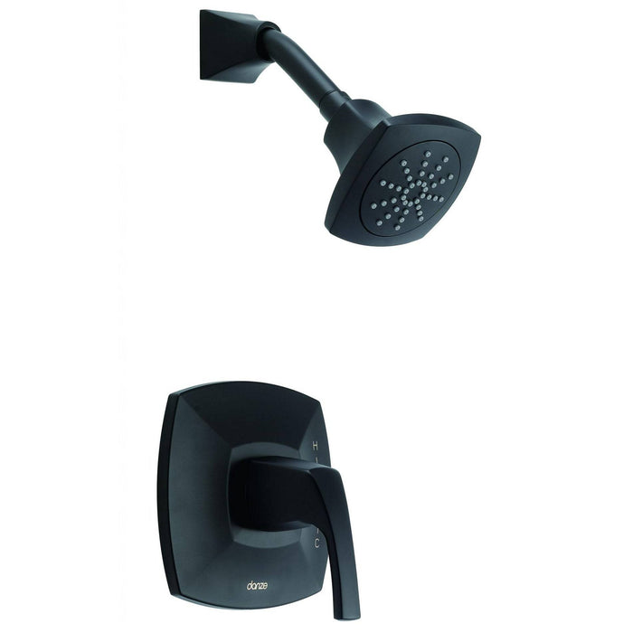 Gerber Danze D502518BSTC Vaughn Single Handle Shower Only Trim Kit and Treysta Cartridge 2.0 GPM in Satin Black