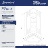 DreamLine DL-6042C-01 40" x 40" x 75 5/8"H Neo-Angle Shower Base and QWALL-2 Acrylic Corner Backwall Kit in White