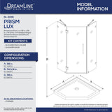 DreamLine DL-6051-22-04 Prism Lux 38" x 74 3/4" Fully Frameless Neo-Angle Shower Enclosure in Brushed Nickel with Biscuit Base
