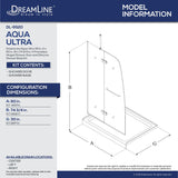 DreamLine DL-6520C-01CL Aqua Ultra 30"D x 60"W x 74 3/4"H Frameless Shower Door in Chrome and Center Drain White Base Kit