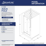 DreamLine DL-6526-01 Aqua Fold 36"D x 36"W x 76 3/4"H Frameless Bi-Fold Shower Door in Chrome with White Base and Backwall Kit