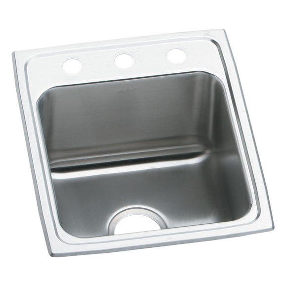 Elkay DLR1722102 Lustertone Stainless Steel 17" x 22" x 10-1/8", Single Bowl Top Mount Kitchen Sink