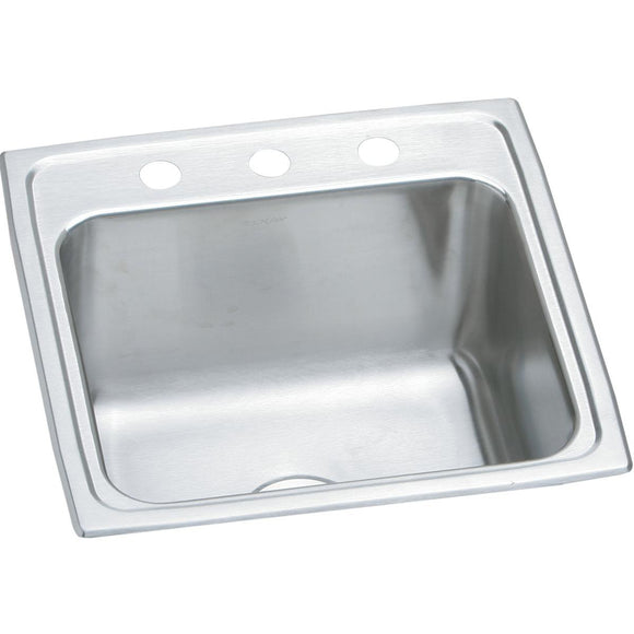 Elkay DLR1919103 Lustertone Stainless Steel 19-1/2" x 19" x 10-1/8" 1-Bowl Top Mount Laundry Sink