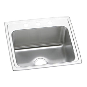 Elkay DLR2219103 Lustertone Stainless Steel 22" x 19-1/2" x 10-1/8", 1-Bowl Top Mount Kitchen Sink