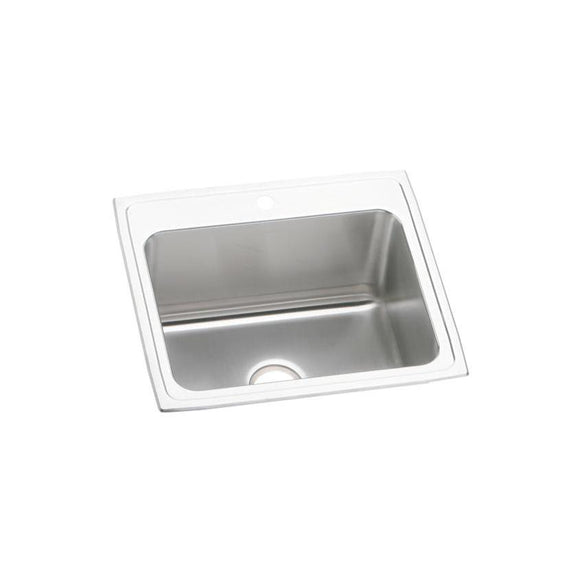 Elkay DLR2522101 Lustertone Stainless Steel 25" x 22" x 10-3/8", Single Bowl Top Mount Kitchen Sink
