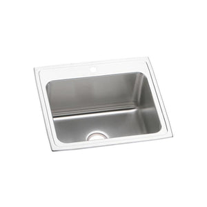 Elkay DLR2522123 Lustertone Stainless Steel 25" x 22" x 12-1/8", Single Bowl Top Mount Kitchen Sink