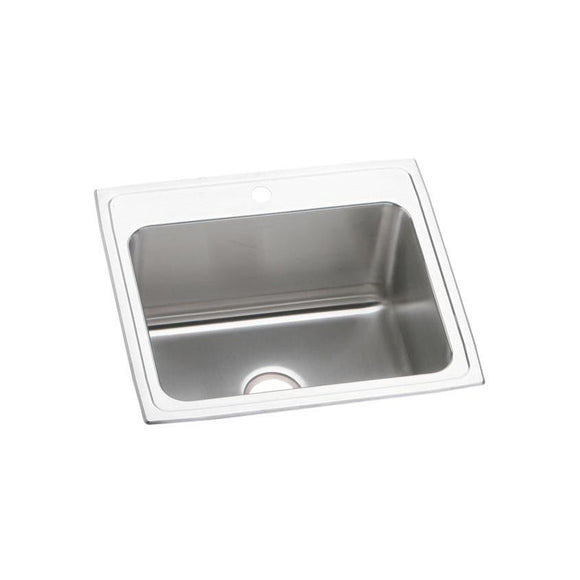 Elkay DLR2522123 Lustertone Stainless Steel 25" x 22" x 12-1/8", Single Bowl Top Mount Kitchen Sink