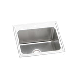 Elkay DLR2522123 Lustertone Stainless Steel 25" x 22" x 12-1/8", Single Bowl Top Mount Kitchen Sink
