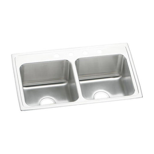 Elkay DLR3319103 Lustertone Stainless Steel 33" x 19-1/2" x 10-1/8", 2-Bowl Top Mount Kitchen Sink