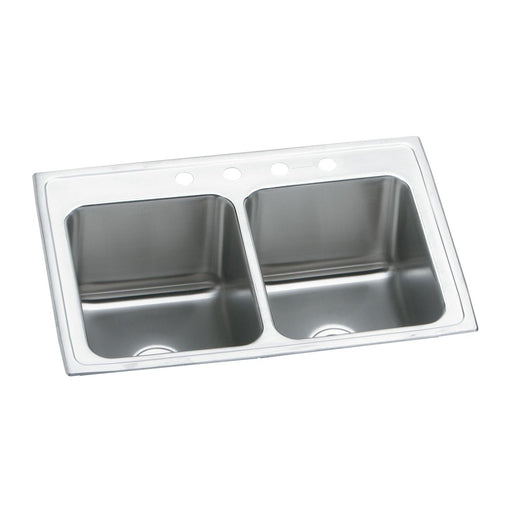 Elkay DLR3322123 Lustertone Stainless Steel 33" x 22" x 12-1/8", Double Bowl Top Mount Kitchen Sink
