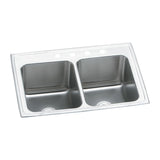 Elkay DLR3322123 Lustertone Stainless Steel 33" x 22" x 12-1/8", Double Bowl Top Mount Kitchen Sink