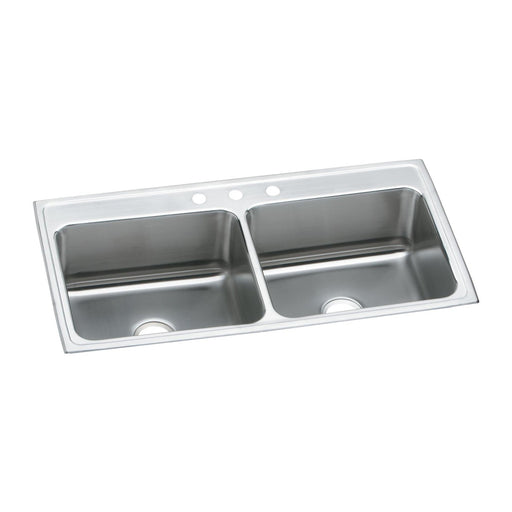 Elkay DLR4322103 Lustertone Stainless Steel 43" x 22" x 10-1/8", Double Bowl Top Mount Kitchen Sink